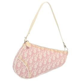 Christian Dior-Christian Dior Saddle Pouch Trotter Canvas Pink Auth 67871-Pink