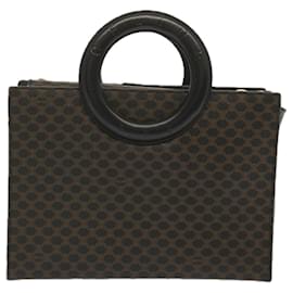 Céline-CELINE Macadam Canvas Hand Bag PVC 2way Black Auth 67776A-Black