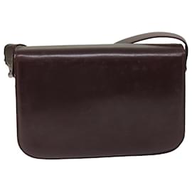 Céline-CELINE Shoulder Bag Leather Red Auth bs12455-Red