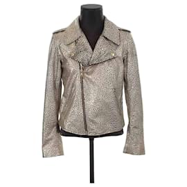 Agnès b.-Leather coat-Golden