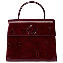 Cartier-CARTIER Tasche aus burgunderrotem Lackleder - 101765-Bordeaux