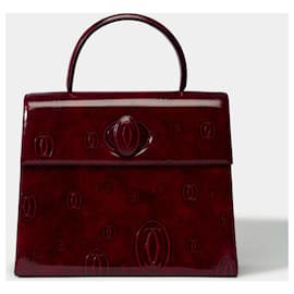 Cartier-CARTIER Tasche aus burgunderrotem Lackleder - 101765-Bordeaux
