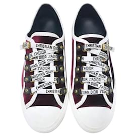 Dior-Dior Burgundy/White Velvet and Rubber Walk'n'Dior Sneakers-Other