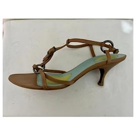 Bottega Veneta-Strappy sandals with kitten heel-Brown