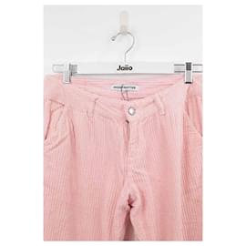 Autre Marque-pantalones anchos de algodon-Rosa