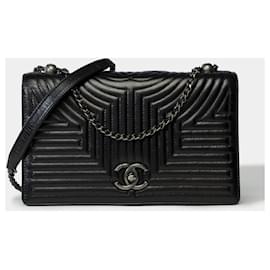Chanel-CHANEL Tasche aus schwarzem Leder - 101782-Schwarz