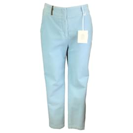 Autre Marque-Pantaloni Peserico Easy in velluto a coste azzurro-Blu