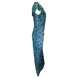 Autre Marque-Vestido midi gardenia de seda Brynlee turquesa de Veronica Beard-Azul