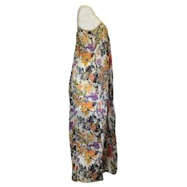 Autre Marque-Robe longue en coton sans manches à imprimé multi-fleurs blanc Zimmermann-Multicolore