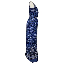 Autre Marque-Bottega Veneta Azul / Blanquecino / Vestido largo de seda estampado con lentejuelas negro-Azul