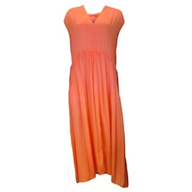 Autre Marque-Raquel Allegra Orange Multi Daydream Sunset Dip Dye Dress-Orange