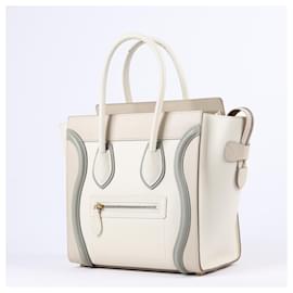 Céline-CELINE Shiny Smooth calf leather Micro Tri-Color Luggage Natural-Beige