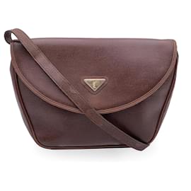 Yves Saint Laurent-Vintage Brown Leather Messenger Shoulder Bag-Brown