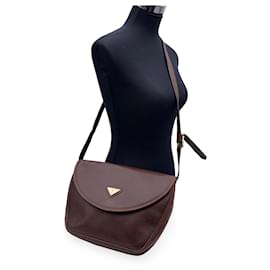 Yves Saint Laurent-Vintage Brown Leather Messenger Shoulder Bag-Brown