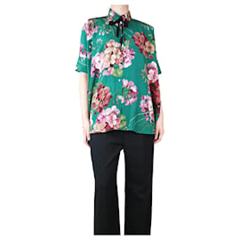 Gucci-Grünes Hemd mit Blumenmuster – Größe UK 8-Grün