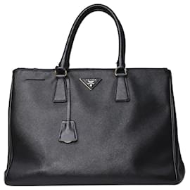 Prada-Black large Saffiano leather Galleria top handle bag-Black