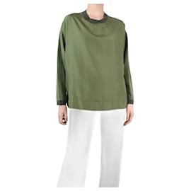 Autre Marque-Green silk crewneck blouse - size S-Green