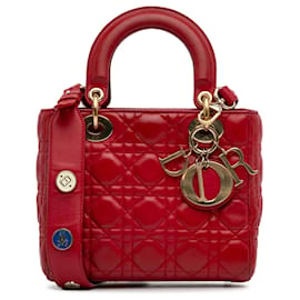 Dior-Petit cuir d'agneau rouge Dior Cannage My ABCDior Lady Dior-Rouge