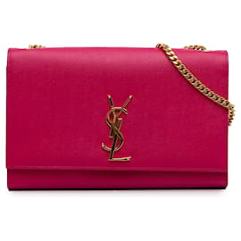 Saint Laurent-Saint Laurent – Mittelgroße Umhängetasche „Kate“ mit Monogramm in Rosa-Pink