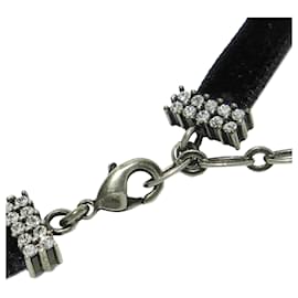 Dior-Dior J'Adior Choker-Halskette aus schwarzem Kristall und Samt-Schwarz,Silber