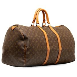 Louis Vuitton-Louis Vuitton Brown Monogram Keepall 55-Brown