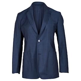 Maison Martin Margiela-Maison Margiela Suit Jacket in Navy Blue Wool and Cotton-Blue,Navy blue