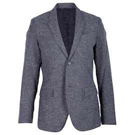 Burberry-Burberry – Slim Fit-Jacke aus meliertem Twill aus grauer Wolle-Grau