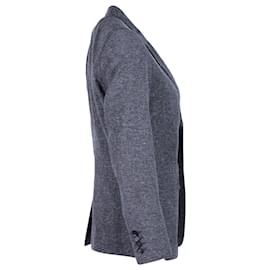 Burberry-Burberry Slim Fit Flecked Twill Jacket in Grey Wool-Brown