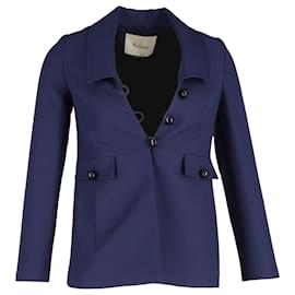 Mulberry-Mulberry Buttoned Jacket in Blue Polyester-Blue,Navy blue