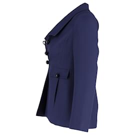 Mulberry-Mulberry Buttoned Jacket in Blue Polyester-Blue,Navy blue