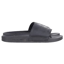 Y3 Y-3 Ciabatte con logo ricamato in gomma nera Nero