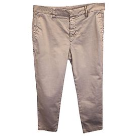 Calça Capri Brunello Cucinelli em Algodão Bege Marrom Bege