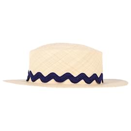 Maison Michel-Maison Michel Straw Fedora Hat in Beige Raffia-Beige