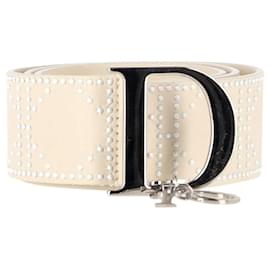 Dior-Cintura Dior Cannage in pelle color crema-Bianco,Crudo