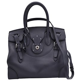 Ralph Lauren Ricky 33 Borsa in pelle di vitello nera Nero