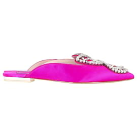 Sophia webster-Zapatos planos en punta con mariposa Bibi adornados de Sophia Webster en satén fucsia-Púrpura