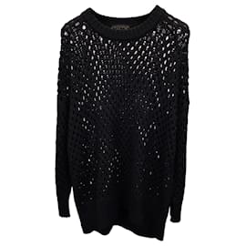 The row-The Row Oversized Knitted Sweater Top in Black Polyester-Black