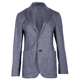 Ermenegildo Zegna-Z Zegna Slim-Fit Mélange Blazer in Grey Wool-Brown