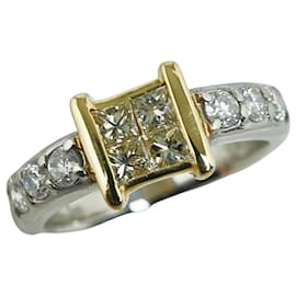 Autre Marque-Platinum & 18K Gold Diamond Ring-Other