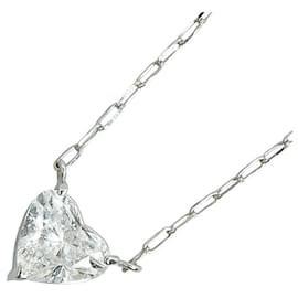 Autre Marque-18k Gold & Platinum Diamond Heart Pendant Necklace-Other