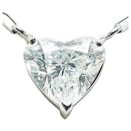 Autre Marque-18k Gold & Platinum Diamond Heart Pendant Necklace-Other