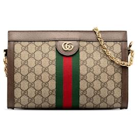 Gucci-Borsa a tracolla in tela con catena Gucci GG Supreme Ophidia 503877 In ottime condizioni-Altro