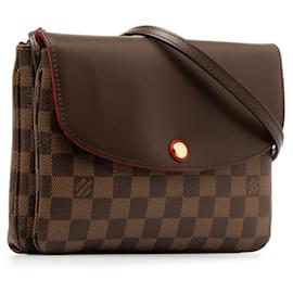 Louis Vuitton-Louis Vuitton Damier Twice PVC Leather Shoulder Bag N48259 in Great Condition-Brown
