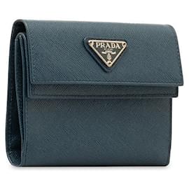 Prada-Prada Saffiano Leather Bifold Wallet Leather Short Wallet M53A in Excellent condition-Other