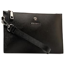 Versace-Leather Medusa Clutch Bag-Other