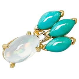 Autre Marque-18k Gold Opal & Torquoise Pendant-Other