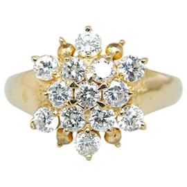 Autre Marque-18k Gold Diamond Cluster Ring-Other