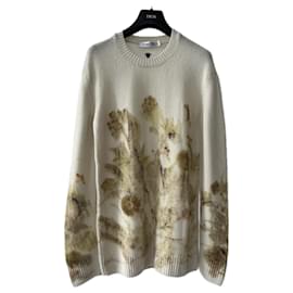 Christian Dior-Cashmere Jumper Hand Painted-Cream