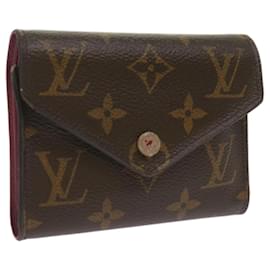 Louis Vuitton-LOUIS VUITTON Portefeuille Victorine Trifold Wallet Fuchsia M41938 Auth bs12651-Fuschia,Monogram
