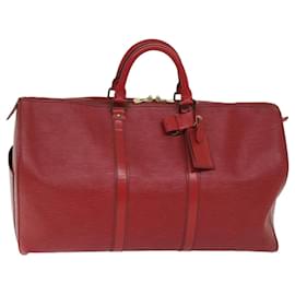 Louis Vuitton-Louis Vuitton Epi Keepall 50 Boston Bag Red M42967 LV Auth ki4178-Vermelho